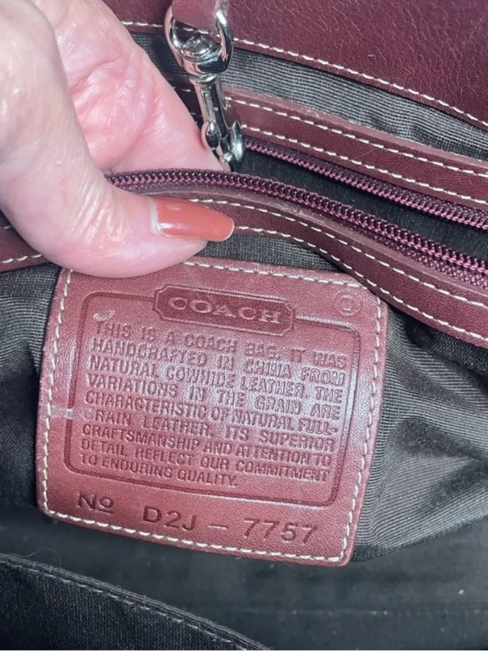Vintage Coach Hampton Leather Tote #7757 Cognac Brown - Picture 5 of 7